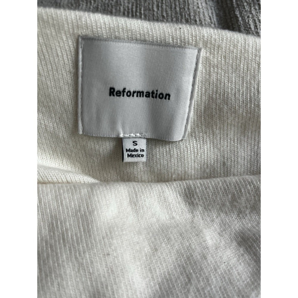 Reformation Elio Knit Top In In Reflection Off Shoulder, Size Small - Picture 4 of 5